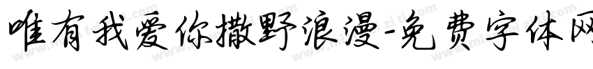 唯有我爱你撒野浪漫字体转换