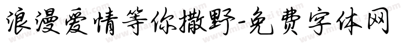 浪漫爱情等你撒野字体转换