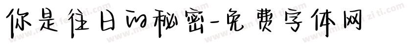 你是往日的秘密字体转换