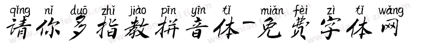 请你多指教拼音体字体转换