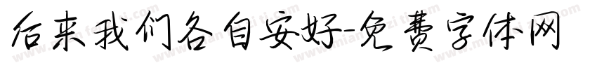 后来我们各自安好字体转换