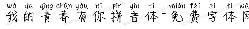 我的青春有你拼音体字体转换
