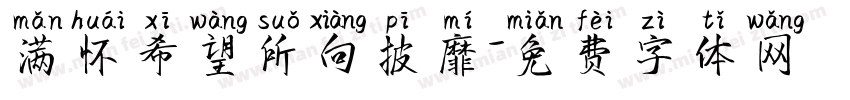 满怀希望所向披靡字体转换