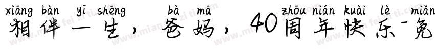 相伴一生，爸妈，40周年快乐字体转换