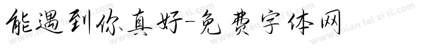 能遇到你真好字体转换