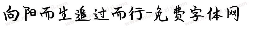 向阳而生追过而行字体转换