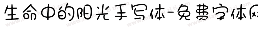 生命中的阳光手写体字体转换