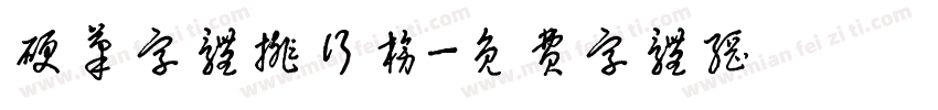 硬笔字体排行榜字体转换