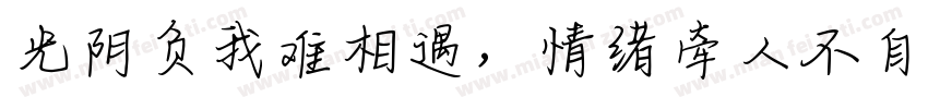 光阴负我难相遇，情绪牵人不自由。字体转换