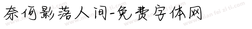 奈何影落人间字体转换