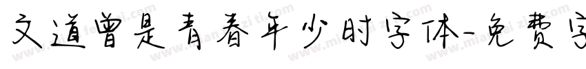 文道曾是青春年少时字体字体转换