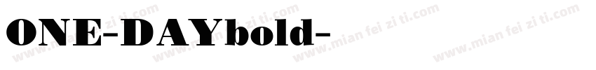 ONE-DAYbold字体转换