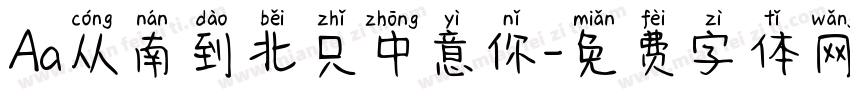 Aa从南到北只中意你字体转换
