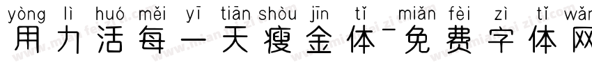 用力活每一天瘦金体字体转换
