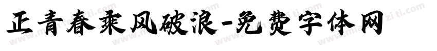 正青春乘风破浪字体转换