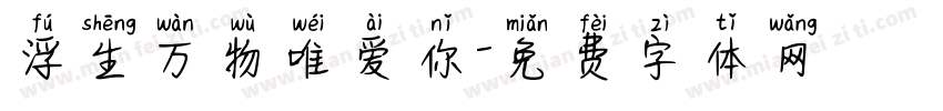 浮生万物唯爱你字体转换