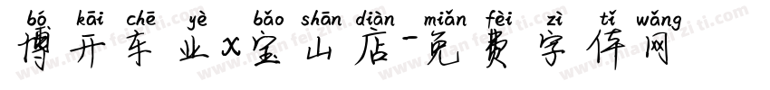 博开车业x宝山店字体转换