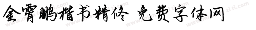 金霄鹏楷书精修字体转换