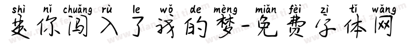 是你闯入了我的梦字体转换
