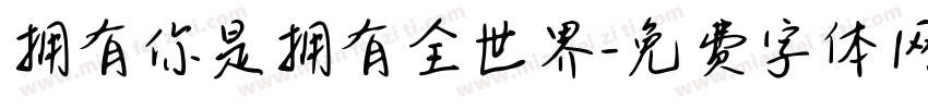 拥有你是拥有全世界字体转换