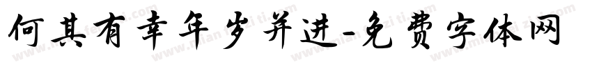 何其有幸年岁并进字体转换