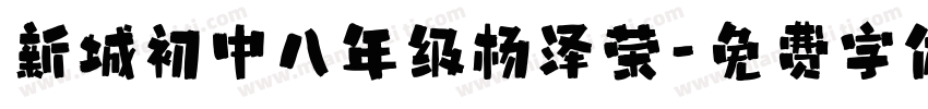 新城初中八年级杨泽荣字体转换