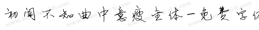 初闻不知曲中意瘦金体字体转换