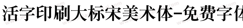 活字印刷大标宋美术体字体转换