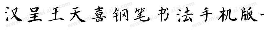 汉呈王天喜钢笔书法手机版字体转换