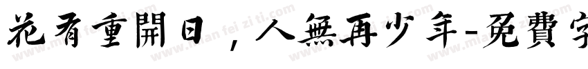 花有重开日，人无再少年字体转换