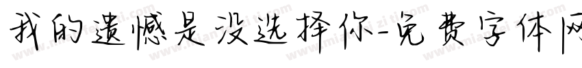 我的遗憾是没选择你字体转换