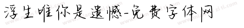 浮生唯你是遗憾字体转换
