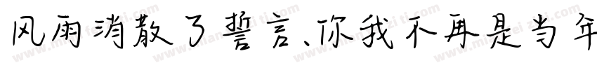 风雨消散了誓言.你我不再是当年.字体转换