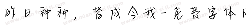 昨日种种，皆成今我字体转换