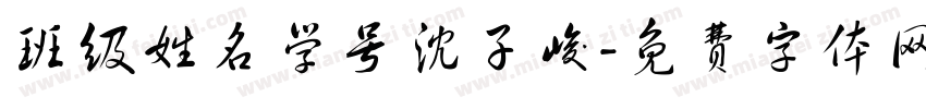 班级姓名学号沈子峻字体转换