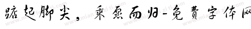 踮起脚尖，乘愿而归字体转换