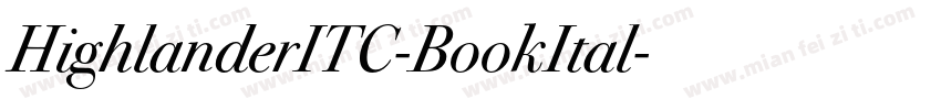 HighlanderITC-BookItal字体转换