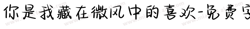 你是我藏在微风中的喜欢字体转换