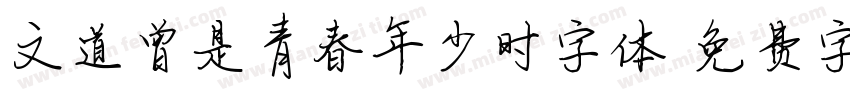 文道曾是青春年少时字体字体转换
