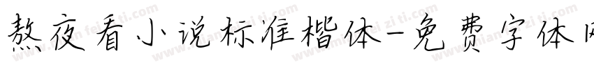 熬夜看小说标准楷体字体转换