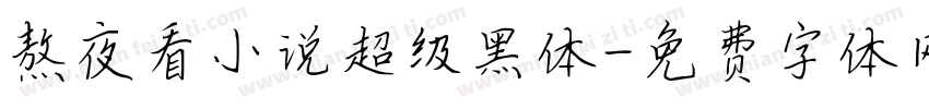 熬夜看小说超级黑体字体转换