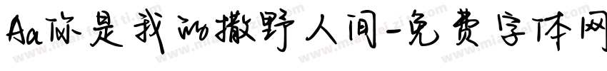 Aa你是我的撒野人间字体转换