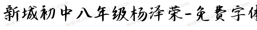 新城初中八年级杨泽荣字体转换