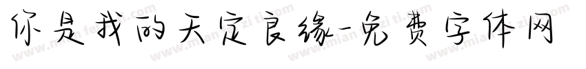 你是我的天定良缘字体转换