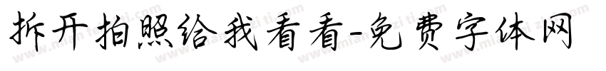 拆开拍照给我看看字体转换