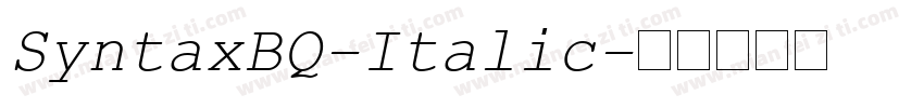 SyntaxBQ-Italic字体转换