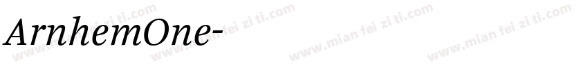 ArnhemOne字体转换