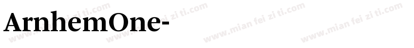 ArnhemOne字体转换
