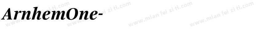 ArnhemOne字体转换