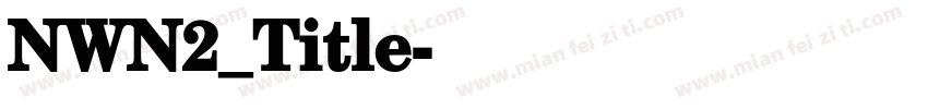 NWN2_Title字体转换